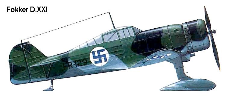 Финский истребитель Fokker D-XXI.