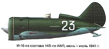 И-16 из 145-го ИАП, 1941 г.