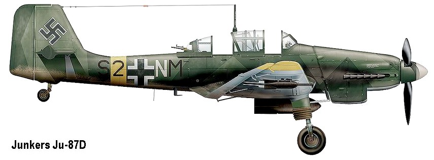 Немецкий пикировщик Ju-87D.