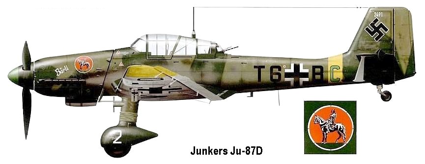 Немецкий пикировщик Ju-87D-1.