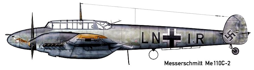 Немецкий самолёт Ме-110С-2.