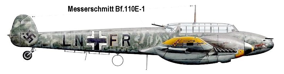 Немецкий самолёт Ме-110Е.