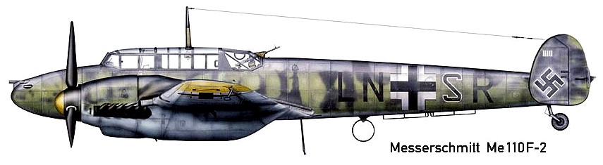 Немецкий многоцелевой самолёт Ме-110F-2.