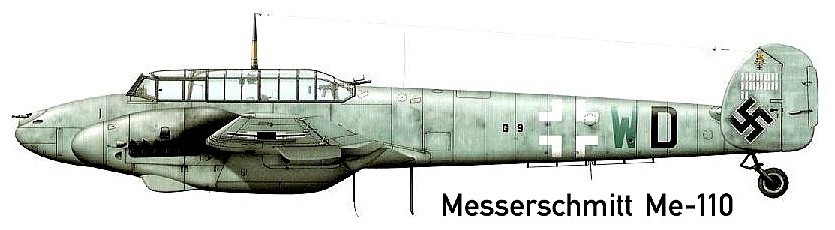 Немецкий самолёт Ме-110.