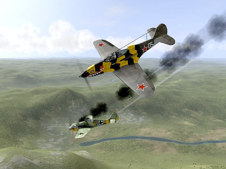 Поединок Р-39 и FW-190.