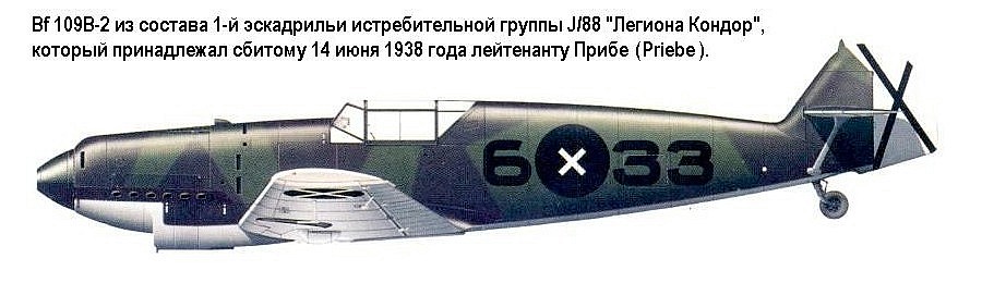 Истребитель Bf-109B-2 лейтенанта Прибе