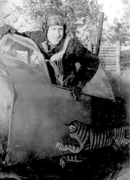 Карабанов в кабине Ла-5. Волховский фронт, февраль 1943 г.