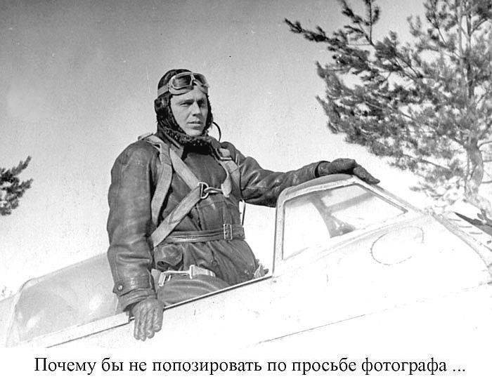 А.Ф.Мясников в кабине Як-1.