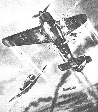 Поединок Ла-5 и FW-190.
