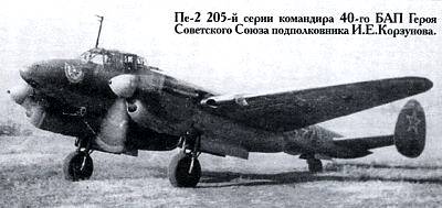 Пе-2 И.Е.Корзунова