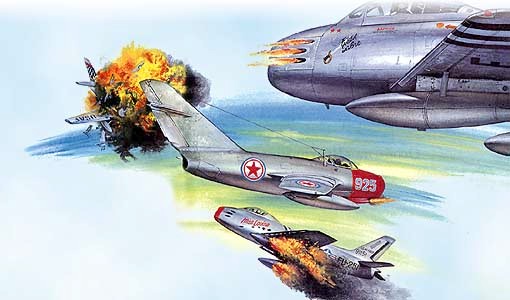 Бой МиГ-15 и F-86.