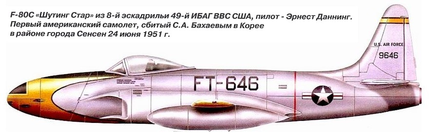 F-80C сбитый С.А.Бахаевым.