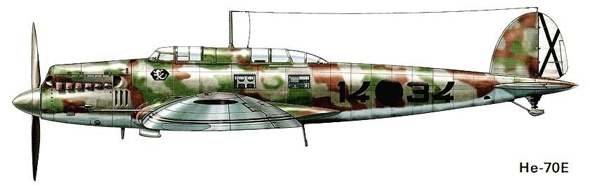 Немецкий самолёт Heinkel He-70Е.