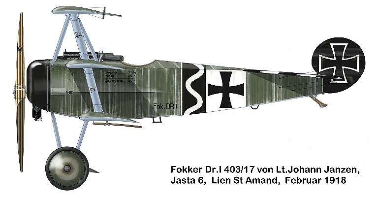 Fokker Dr.I Иоганна Янцена.
