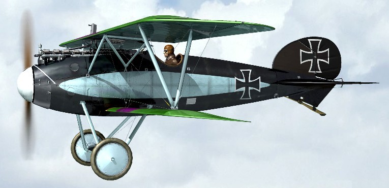 Виктор Шобингер в кабине своего Albatros D.V
