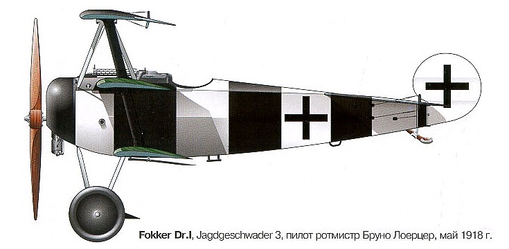 Fokker Dr.I Бруно Лёрцера.