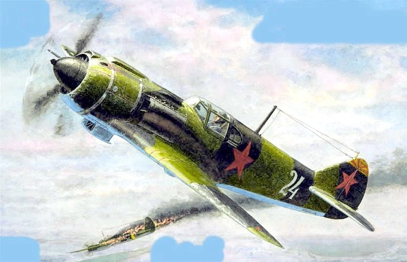 Ла-5 ведёт бой с Ju-88