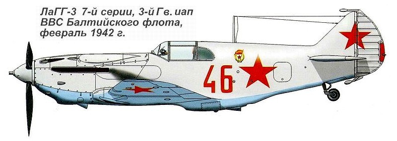 ЛаГГ-3 из состава 3-го ГвИАП КБФ.