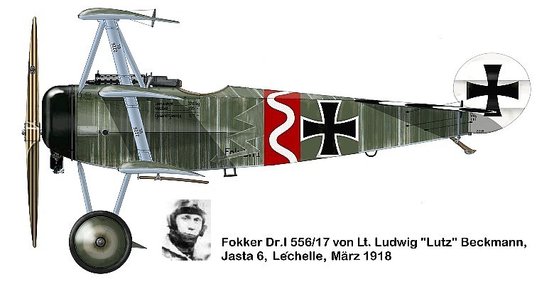 Fokker Dr.I Людвига Бекманна.
